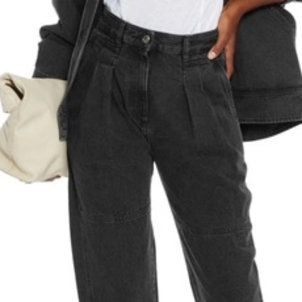 IRO Vangir pleated high-rise tapered jeans